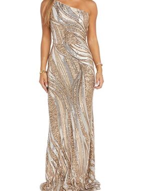 Gold Sequin Evening Gown